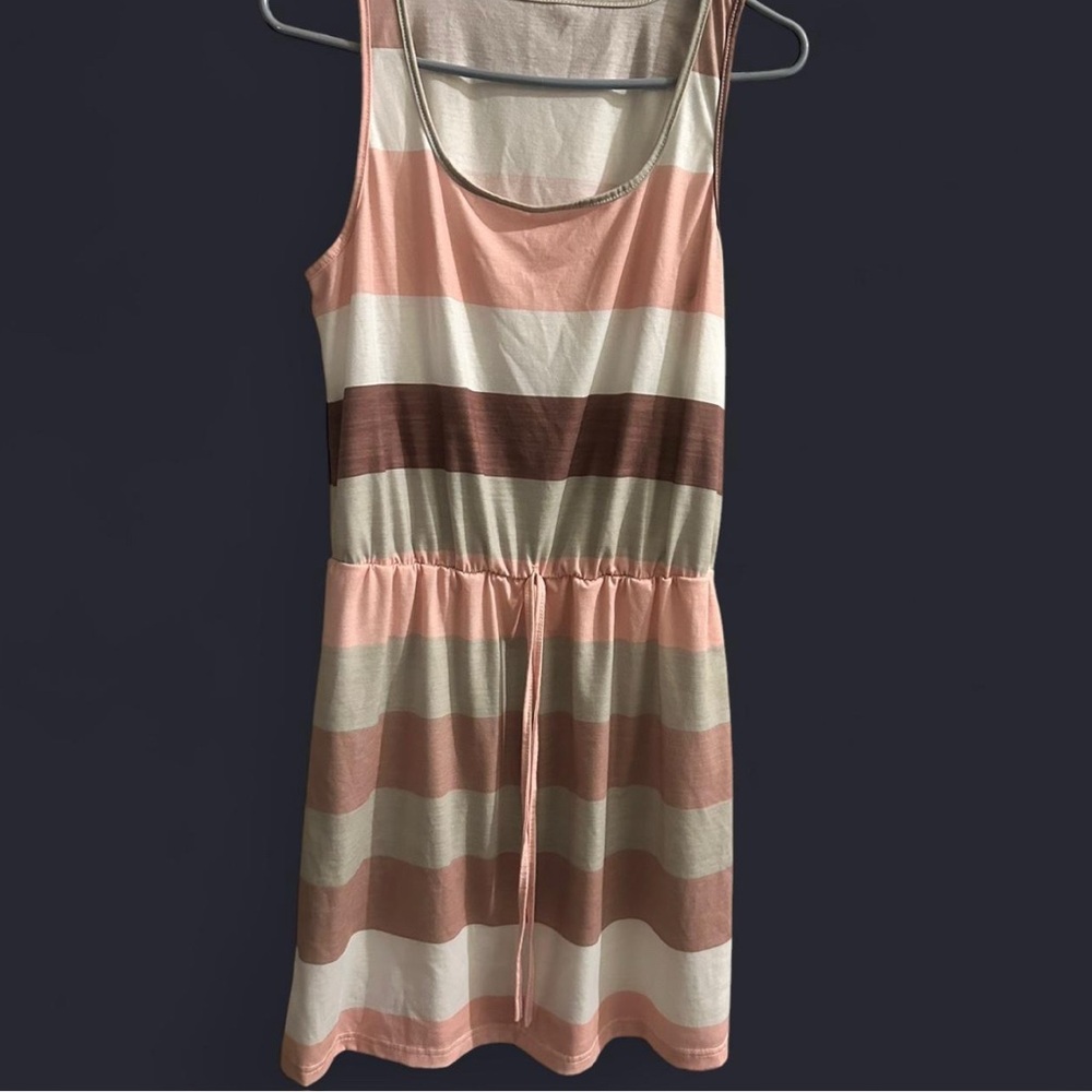 SHEIN Pink and Brown Striped Dress
